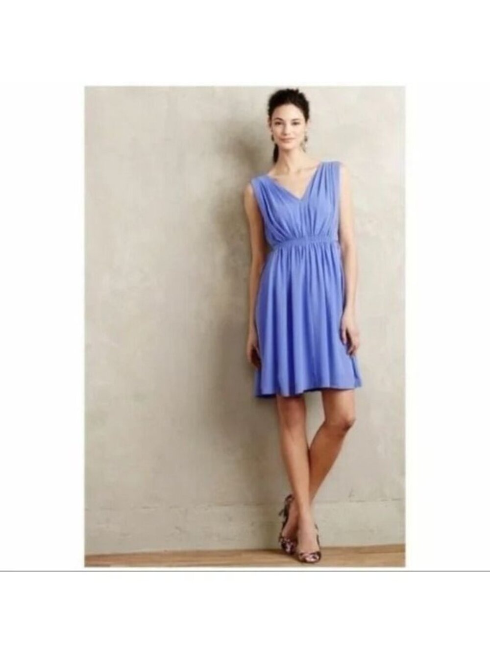 Anthropologie HD in Paris Lavana Periwinkle Grecian Dress Size 4